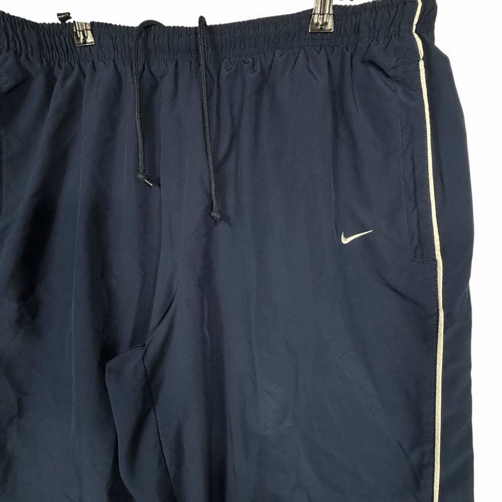 Vintage Y2K Nike Windbreaker Track Pants Navy Blue Ankle Zip Size XL - Picture 2 of 9